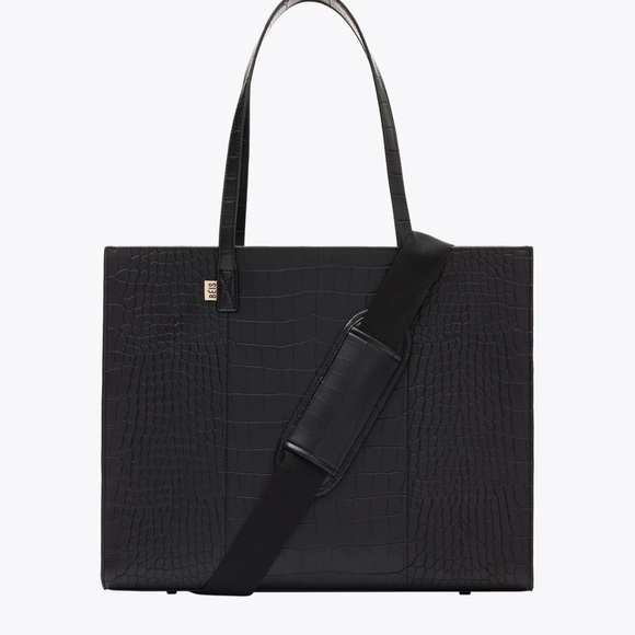 BEIS Black Croc Large Work Tote Bag - Picture 1 of 5